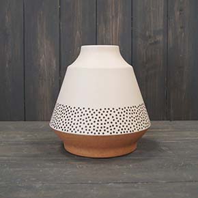 Earthy Dotty Bamboo Skandi Vase 18cm detail page